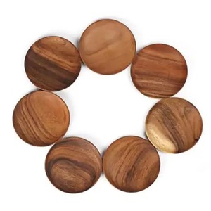 Plateau de service rond en bois pour thé, collations et café, plateau élégant fait main pour table à manger de cuisine et affichage décoratif pour la maison - Product Image 1