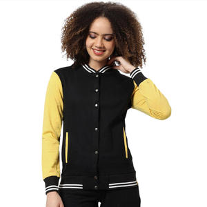 แจ็กเก็ตเบสบอลสำหรับผู้ชายและผู้หญิงแจ็กเก็ตผ้าวูลสีพื้นแบบลำลองสำหรับฤดูหนาวทำตามสั่ง - Product Image 6