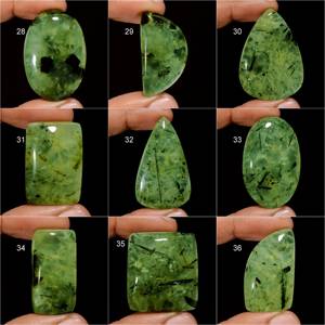 Beau haut naturel Prehnite Cabochon pierre précieuse en vrac vert Prehnite cristal fabrication de bijoux cadeau en pierre pour sa pierre comme photo - Product Image 3