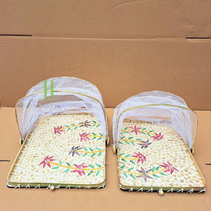 Assiettes de présentation en bambou de haute qualité, écologiques, style bohème, élégantes pour la décoration de table, mariages de luxe - Product Image 1