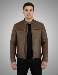 Veste en cuir pour hommes de style motard à manches longues personnalisée nouvel hiver chaud taille adulte veste en cuir pour hommes course automobile - Product Image 3