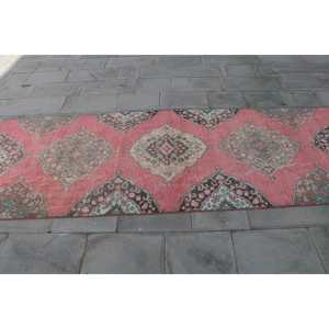 Turkish Rug, <b>Runner</b> 3.4x11.5 ft Rug, <b>Red</b> Floral Rug - Product Image 4