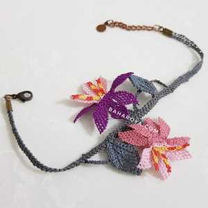 İğne Oyası Nilüfer'in Bilekliği Pembe-Gri <b>Anklet</b> <b>Fashion</b> Accessory - Product Image 1