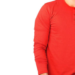 เสื้อยืดแขนยาวคอกลมสำหรับผู้ชายเสื้อผ้าผ้าฝ้าย100% สีดำล้วนระบายอากาศได้ดีแฟชั่นผู้ชาย - Product Image 4