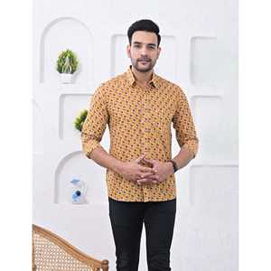 Chemise décontractée pour homme en coton imprimé à manches longues, respirante, en popeline ou tissu Oxford, motif floral ou à pois, offre ODM - Product Image 1