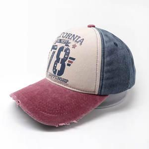 Casquettes/chapeaux de papa brodés lavés Vintage respirants personnalisés de qualité professionnelle à 6 panneaux pour lettre en tissu sergé de Style de rue Sport - Product Image 4