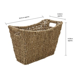 Nuevo Exhibidor de Revistas de Mimbre y Pasto Marino Sostenible, Cesta de Almacenamiento Tejida a Mano Natural para el Mercado Mayorista de Importación a Granel - Product Image 5