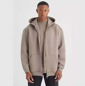 Sweat à capuche zippé pour homme avec étiquette personnalisée, style streetwear, tissu épais, 100% coton, hiver, service OEM - Product Image 3