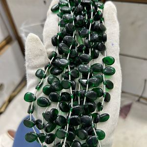 ลูกปัดแก้วควอตซ์สีเขียวสำหรับทำเครื่องประดับอัญมณีชิ้นเดียวแบบหลวม - Product Image 3