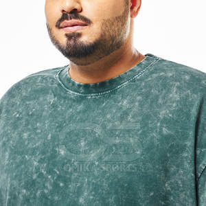 Lavé Vintage 100% coton hommes lavage à l'acide t-shirt à manches courtes mode t-shirt hommes lavage à l'acide t-shirt - Product Image 5