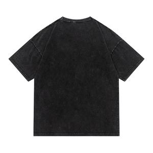 Camiseta lavada con ácido para hombre, 100% algodón con logotipo personalizado, secado rápido, calidad atlética, alta calidad, venta al por mayor, Camiseta holgada con hombros caídos - Product Image 2