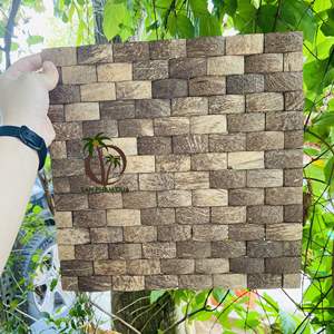 Panel de animales de cáscara de coco ecológico al por mayor, artesanías naturales talladas a mano para decoración del hogar, directo del proveedor de Vietnam - Product Image 3