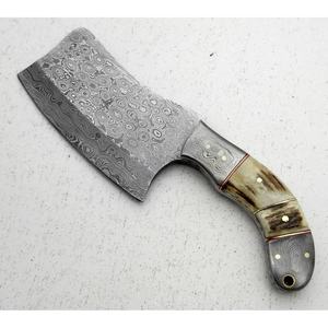 Cuchillo de Cocina JEXMOO, Hecho a Mano, de Acero de Damasco, Multifuncional, con Patrón de Gota de Lluvia, con Funda de Cuero - Product Image 4