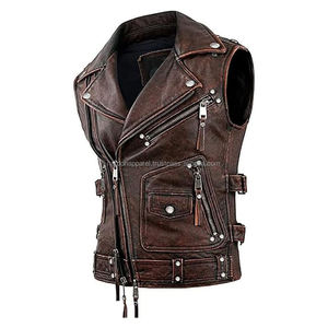 Professional Manufacture Men's Casual Thickly Fleece PU Leather Vest Waistcoat <b>Covered</b> Button Men's <b>Tank</b> Tops for Winter Season - Product Image 6
