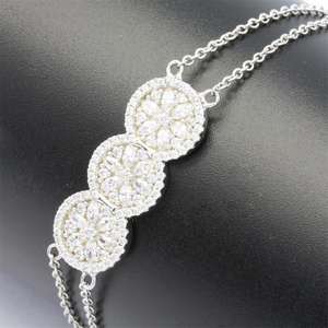 Bracelet Fleur en Argent 925 Classique de Bonne Qualité avec Zircon Plaqué Rhodium et Placage Multicolore – Prix Usine – Ensemble de Bijoux Tendance - Product Image 5