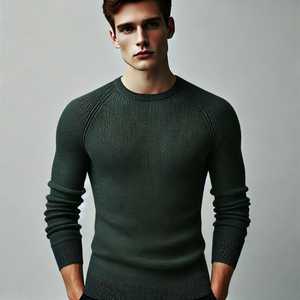 Cárdigan de Lana 100% Personalizado para Hombre, Invierno, Forro Polar Sólido, Cierre de Cremallera, Antiarrugas, Transpirable, Cuello Redondo, Logotipo Frontal, Otoño - Product Image 1