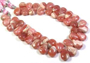Perles de rhodochrosite rose naturelle 10,5-13 mm, forme poire du Colorado, lisses et polies, brin de 8 pouces, qualité supérieure, 200 carats, fabrication de bijoux RO - Product Image 3