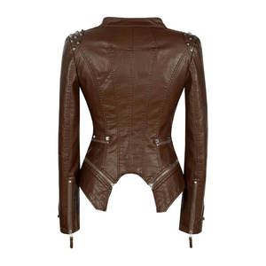 2025 arrivée femmes Design couleur bloc hommes en cuir véritable veste personnalisée de haute qualité hommes veste en cuir en gros - Product Image 4