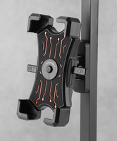 Support de téléphone universel à aimant puissant rotatif à 360° en alliage d'aluminium avec base en nylon à 6 aimants pour équipement de gym, voiturette de golf et vélo de route