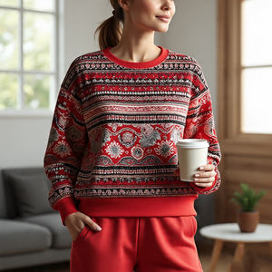 Sweat-shirts en molleton de coton épais 400 GSM pour femmes, sublimation, broderie frontale, couleur unie, écologiques, respirants, style streetwear - Product Image 4