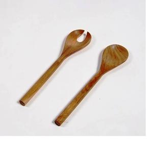 Serveurs à salade en bois de manguier Ensemble de service à salade fait main en émail Produit en bois pour la cuisine à domicile - Product Image 2