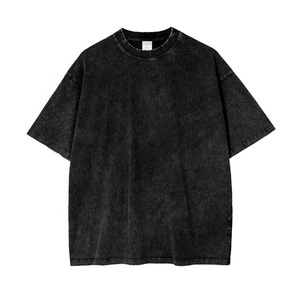 Camiseta Estilo Grunge con Lavado Ácido, Aspecto Vintage, Top de Algodón, Corte Holgado, Atuendo Informal, Prenda Esencial de Streetwear para Hombres y Mujeres - Product Image 1