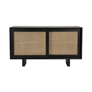 Aparador Moderno de Mimbre de Lujo con Puertas Corredizas de Ratán, Muebles de Comedor Estilo Rústico - Product Image 4