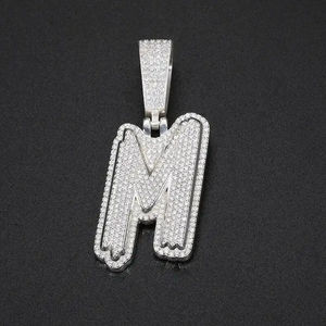 Pendentif Hip Hop à succès, luxueux, personnalisé, en argent sterling 925, diamant rond de taille brillant cultivé en laboratoire - Product Image 1