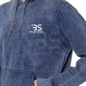 Sweat-shirt pour homme à coupe décontractée avec effet délavé et design classique à enfiler, en coton mélangé léger, sweat-shirt délavé - Product Image 3