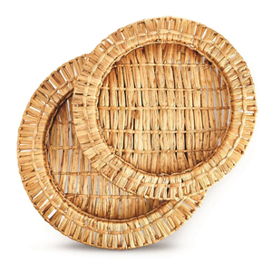 Meilleur choix : Plateaux de service et de rangement rustiques et durables en jacinthe d'eau, tissés à la main, taille et couleur personnalisables pour restaurant - Product Image 2