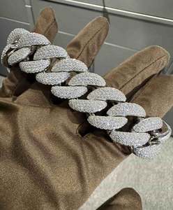 VVS Moissanite Bracelet en argent sterling 925 22MM 8 pouces plaqué or blanc - Product Image 5