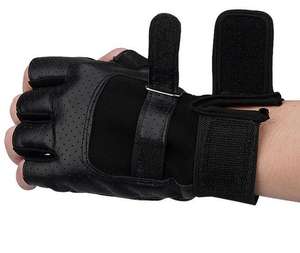 Gants de musculation professionnels en cuir de haute qualité, demi-doigts, antidérapants, avec logo personnalisé - Product Image 2