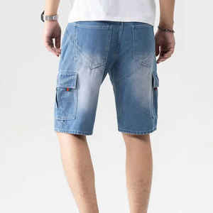 Venta al por mayor de los hombres de moda Casual Jeans Pantalones cortos de tela de mezclilla transpirable verano Pantalones cortos de mezclilla - Product Image 2