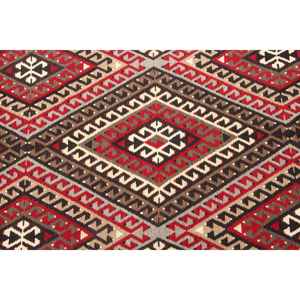 Tapis turc 4,7 x 9,4 pieds, tapis, tapis à imprimé animal rouge en laine - Product Image 3