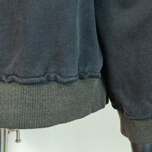 Custom 100% Cotton <b>Zip</b> <b>up</b> <b>Hoodie</b> 400gsm 500gsm 600 Gsm <b>Black</b> Oversized <b>Zip</b> French Terry Fleece <b>Zip</b> <b>Hoodie</b> Distressed Faded Blank - Product Image 5