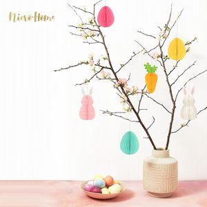 6 PCS Hanging <strong>Easter</strong> Egg <strong>Tree</strong> <strong>Decorations</strong> Honeycomb Tissue Paper Ornaments for Spring Party Hanging Ornament <strong>Decorations</strong> - Product Image 2