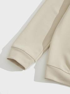 Sweat à capuche surdimensionné en coton mélangé solide unisexe avec logo personnalisé léger-Sweats à capuche pour hommes lourds - Product Image 3