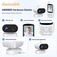 Cámara de Video Recargable para Bebés con Pantalla de 2.8'', Resolución 720P, Conexión FHSS Segura, Sensor de Sonido VOX Smart Wake-up, Lista para Viajar