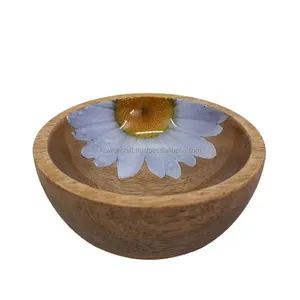 Luxury Wooden Salad Bowl Eco-Friendly Party Serving <b>Dinnerware</b> with Customized Color and Logo - Product Image 1