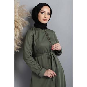 Manteaux, vestes et trench-coats modestes brodés à fermeture éclair Abaya - Product Image 2
