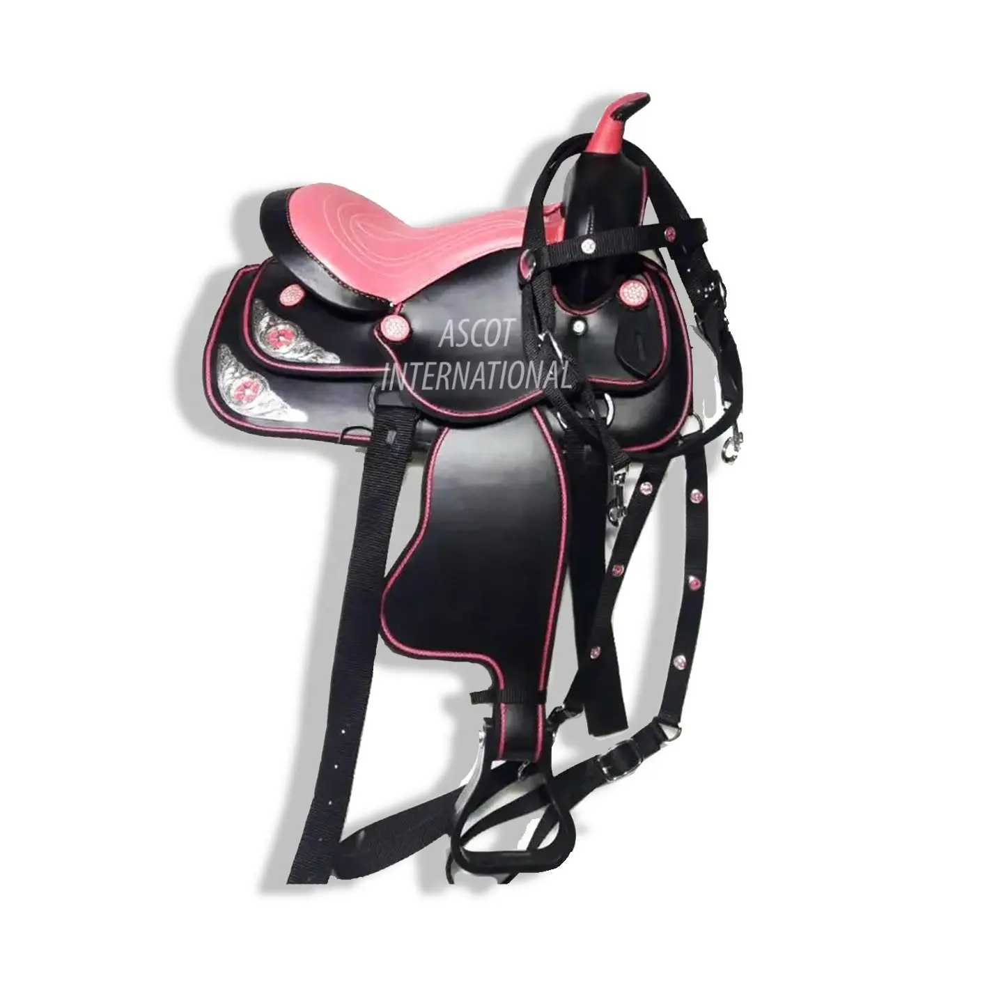 Wholesale Horse Western Saddle in synthetic leather in all colors for horse riding equipment