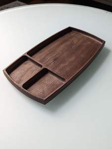 Plateau de service en bois de forme organique, plateau, assiette, design moderne et luxueux, écologique, utilisation pour les fêtes, plateau décoratif pour table, artisan - Product Image 4