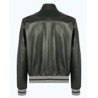 Veste en cuir d'agneau italien de haute qualité pour hommes veste en cuir de luxe avec doublure imperméable et manchette et ourlet côtelés vêtements de mode