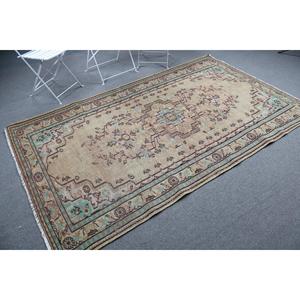 4.9x8.4 ft Rug, Turkish Vintage Large Rug, <b>Brown</b> <b>Wool</b> Rug - Product Image 2