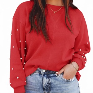 Sudadera Casual para Mujer, Otoño/Invierno, Corte Regular, Poliéster/Algodón, Estampado Sólido, Bordado Frontal, Mangas Antiencogimiento - Product Image 4