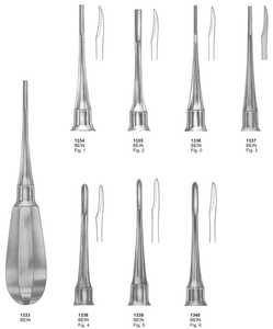 Procedimientos dentales efectivos Elevadores dentales manuales Instrumentos quirúrgicos Acero inoxidable japonés Certificado CE Clase II - Product Image 2