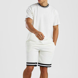 Meilleure qualité en gros hommes été Gym Fitness porter couleur personnalisée col rond deux pièces ensembles coupe régulière respirant vêtements d'été - Product Image 1