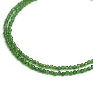 Gargantilla de cuentas redondas facetadas de diópsido de cromo Natural, collar de 2mm y 3mm, collares de piedras preciosas con cuentas delicadas de piedra verde para mujeres y hombres - Product Image 6