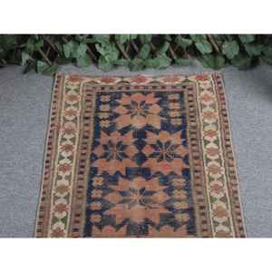 พรมวินเทจขนาดเล็ก 1.9x3.1 ฟุต สีน้ำเงินไล่เฉด พรมขนแกะตุรกี - Product Image 3