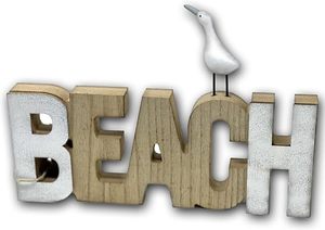 Achetez un objet décoratif tendance de qualité supérieure avec lettrage en bois de plage, 25 cm, blanc naturel, avec couleur et dimensions personnalisables - Product Image 2